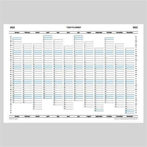 2023 Year Planner Calendar download for A4 or A3 print – Infozio