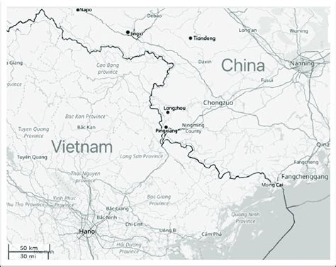 Map of Research Locations in China-Vietnam Border Areas. | Download ...