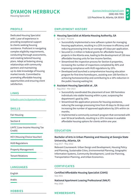 Top 18 Housing Specialist Resume Objective Examples