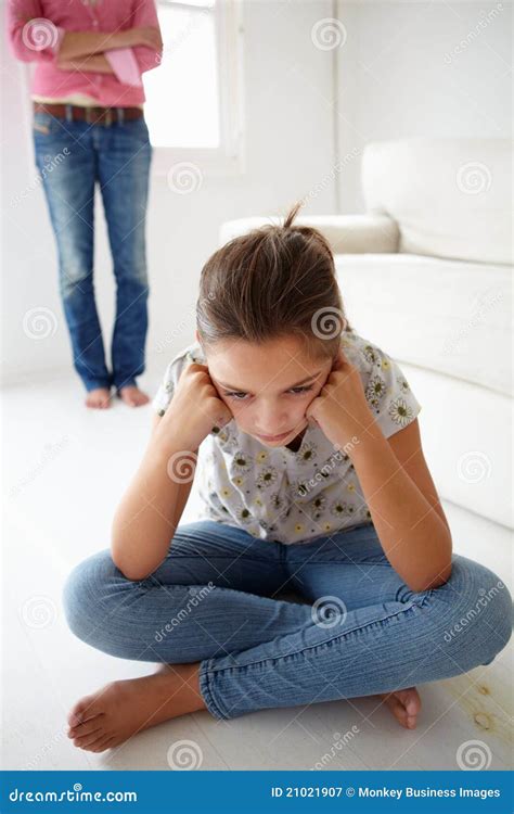 Young Girl In Trouble With Mother Stock Image Image Of Unhappy Sulk 21021907