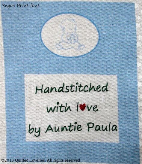 Baby Quilt Label Baby Boy And Bottle Custom Made And Hand