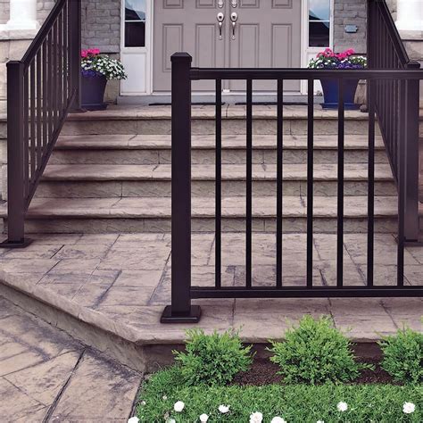 Weatherables Classic Square 3 Ft H X 70 12 In W Textured Black Aluminum Stair Railing Kit Wbr