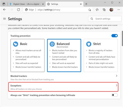 How To Use Tracking Prevention In Microsoft Edge Digital Citizen