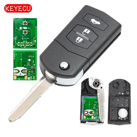 Keyecu Folding Remote Key Car Starter 3 Button 433MHz 4D63 Chip For