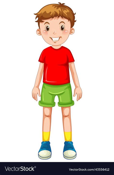 A Boy Wearing Red T Shirt Cartoon Vector Image On Vectorstock Cartoon