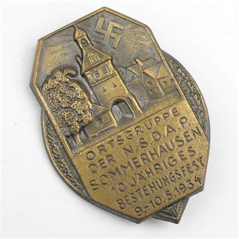 Lapel Pins Tinnies Ortsgruppe Der N S DA P Sommerhausen 1934 Tinnie