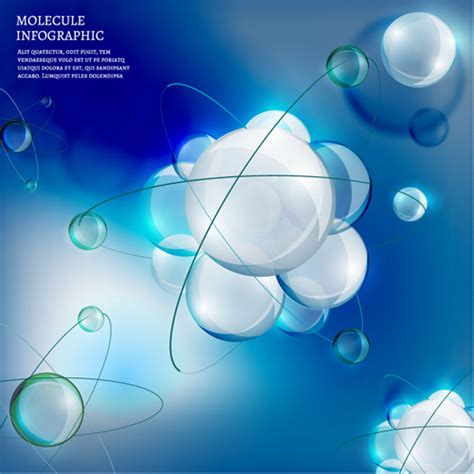 Vector Molecule Infographics Template Set Vectors Graphic Art Designs