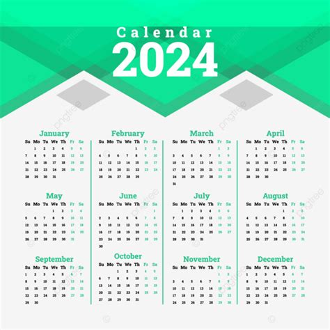 Diseño De Calendario Para 2024 Vector PNG dibujos Calendario 2024