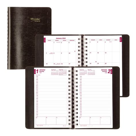 Brownline Essential Daily Planner 2024 English Black Cb634w Blk