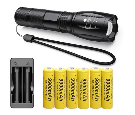 18650 Battery Charger 2 Slot, and Tactical Flashlight, Super Bright Waterproof Handheld ...