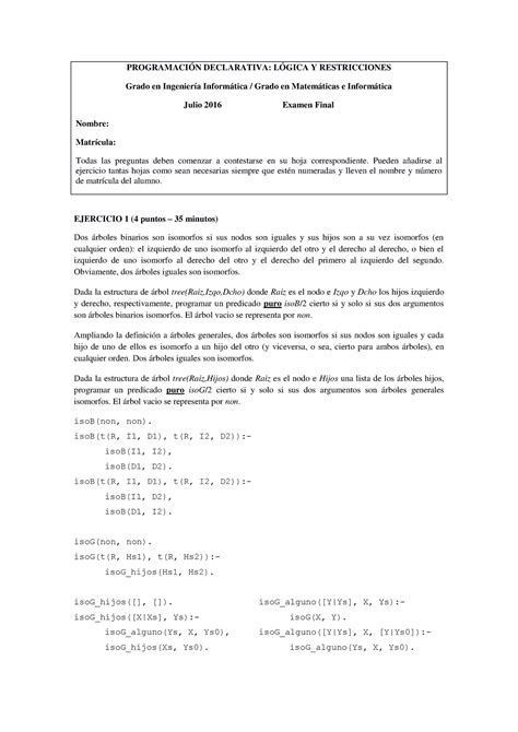 Final Julio Preguntas Y Respuestas Programaci N Declarativa