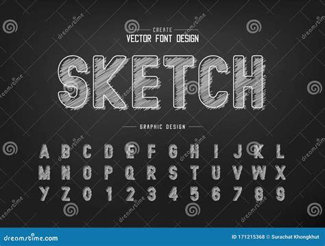 Chalk Font And Alphabet Vector Hand Draw Style Typeface Letter And