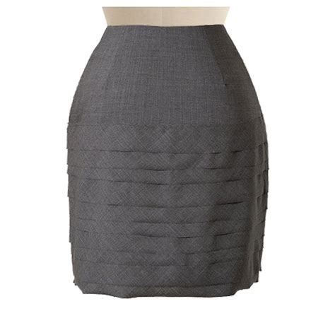 Grey A Line Pleated Layered Skirt Custom Handmade Fully Lined