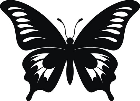 Elegance Takes Flight Black Butterfly Symbol Monochromatic Majesty