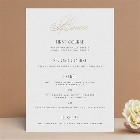 Flauncy Foil Pressed Menus By Ashlee Townsend Minted