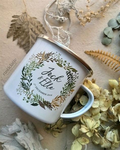 Enamel mug mug enamel cangkir vintage wedding favors souvenir rustic