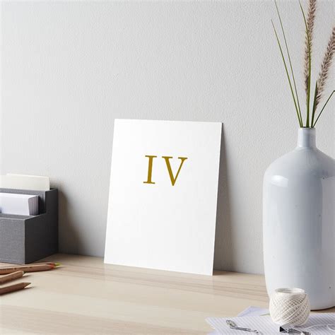 Number 4 Roman Numeral Iv Roman Numbers Art Board Print By