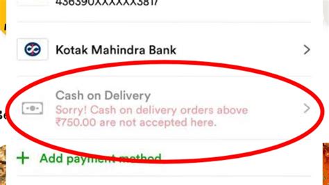 Zomato Fix Cash On Delivery Is Not Valid For Order Above Please Pay