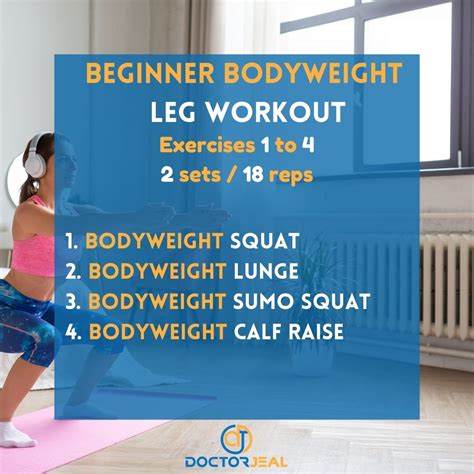 Beginner Bodyweight Leg Workout Doctorjeal