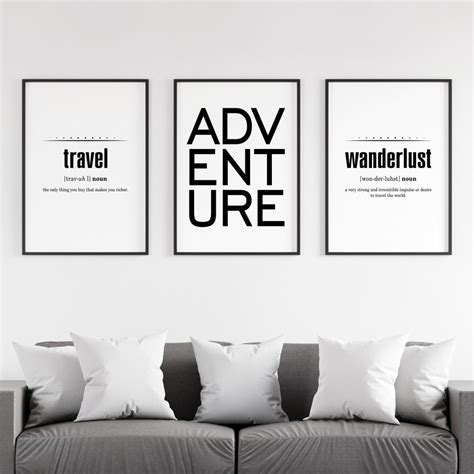 Travel Wall Art Prints Travel Printables Set of 3 Prints | Etsy