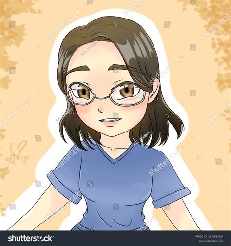 Cute Anime Girl Glasses Stock Illustration 2276643105 Shutterstock