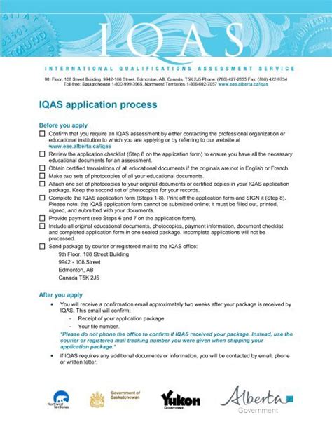 Iqas Application Process