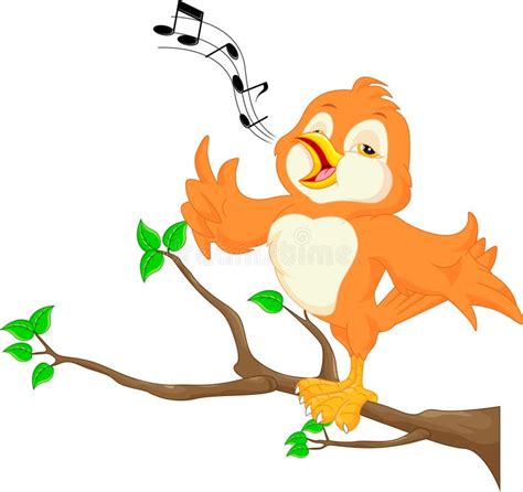 Singing Cute Bird Stock Vector Illustration Of Cheerful