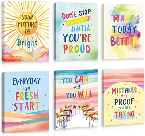 Amazon Kairne Positive Affirmations Rainbow Wall Decor Set Of