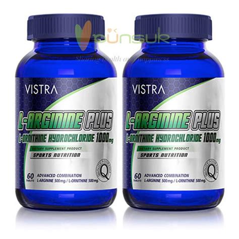 Vistra L Arginine Plus L Ornithine Hydrochloride 1000mg 60 Tablets X