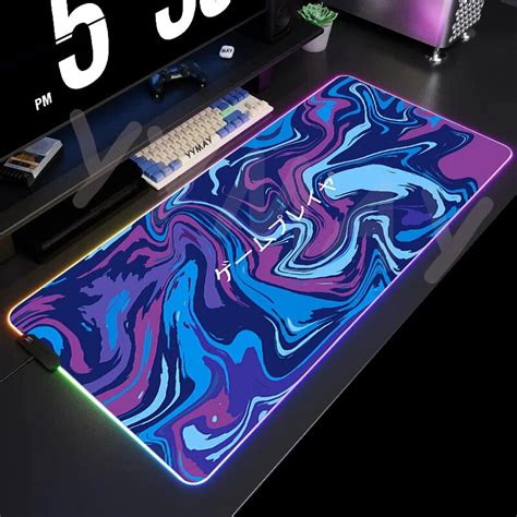 Liquid Rgb Gaming Mousepad Big Led Gamer Mousepads Pc Desk Mat Luminous