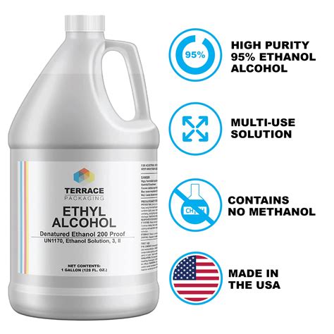 Active Element Ethanol Alcohol 95 Ethyl Alcohol 1 Gallon High