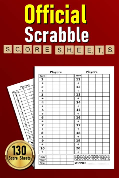 Official Scrabble Score Sheets 130 Score Pads For Scorekeeping