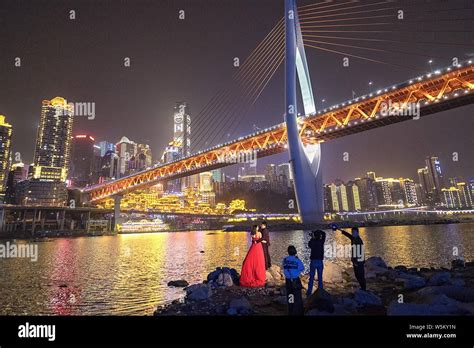 File Night View Of The Qiansimen Jialing River Bridge Leading To