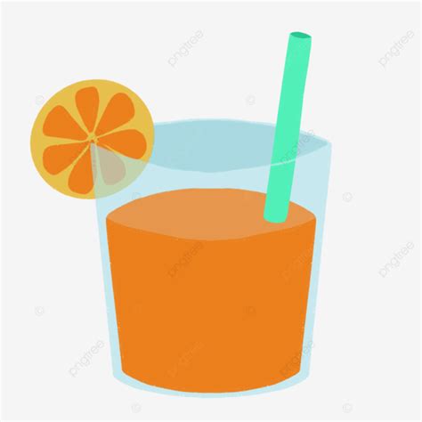 Orange Juice In The Glass With Straw Juice Orange Glass Png