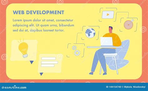 Web Development Flat Vector Web Banner Template Stock Vector ...