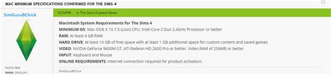 The Sims 4: Minimum System Requirements for Mac!