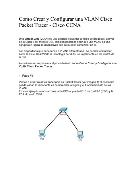 P1Como Crear Y Configurar Una VLAN Cisco Packet Tracer Como Crear Y