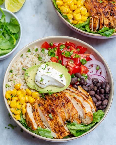 Easy Chicken Burrito Bowl Easy Burrito Bowls Recipe Healthy Fitness