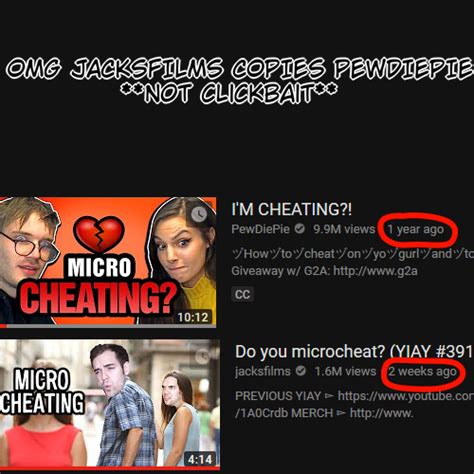 Proof Jacksfilms Is Copying Pewdiepie R Pewdiepiesubmissions