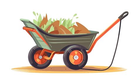 Premium Vector | Wheelbarrow empty cart for garden construction ...