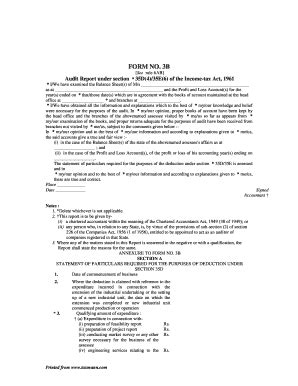 Fillable Online Audit Report Under Section D E Of The Income Tax