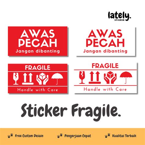 Jual Cetak Stiker Label Fragile Produk Online Shop Sticker Kotak