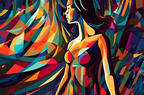 Premium Photo Sexy Woman In Abstract Colorful Background