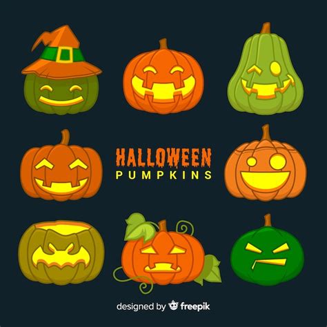 Colecci N Adorable De Calabazas Dibujadas A Mano Vector Gratis