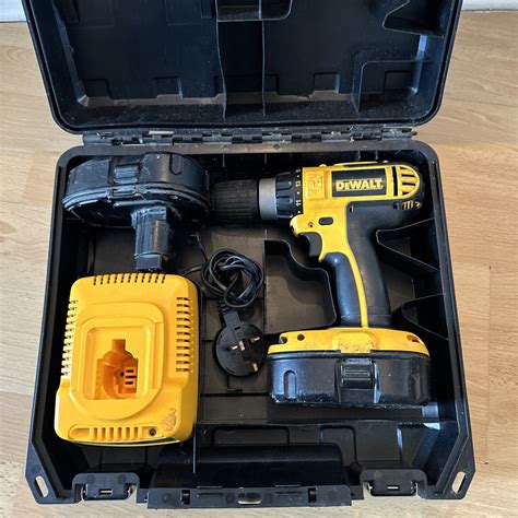 Dewalt Dc725 18v Cordless Drill With Two Batteries Charger And Case Ebay