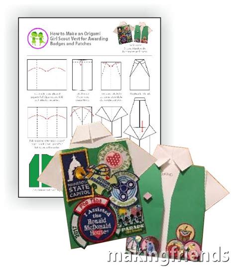 Origami Shirt Download For Awarding Badges And Patches Makingfriends