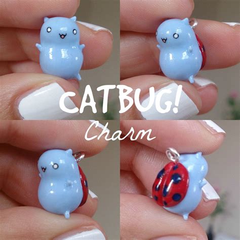 Kawaii Catbug Charm Polymer Clay Charms Phone Strap