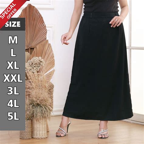 Jual Rok Kerja Wanita Maxi Skirt Rok Line A Polos Size S L Shopee