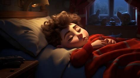 Premium AI Image | cartoon character sleeping in a bed