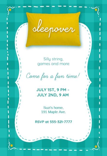 Fun Sleepover Party Sleepover Party Invitation Template Free